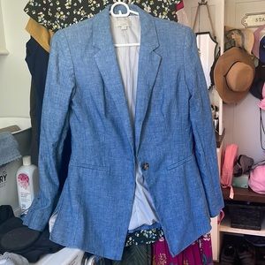 Blue linen style blazer